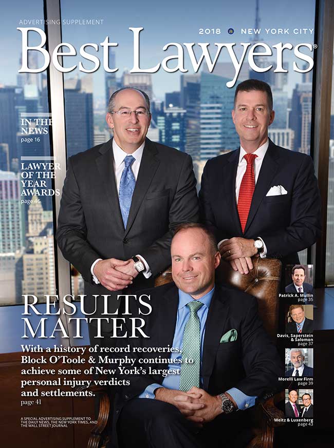 2018 Best Lawyers Cover Featuring Block O'Toole & Murphy