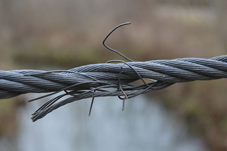 defective cable on construction site