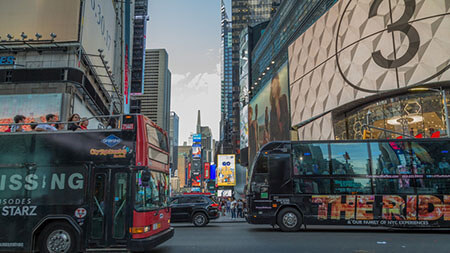 Tour bus going through Times Square, Tour bus accidents